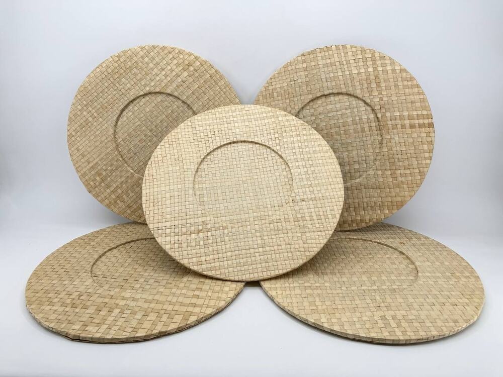 Unbranded Round Woven Natural Fiber Charger Placemats Boho 4.20 lb